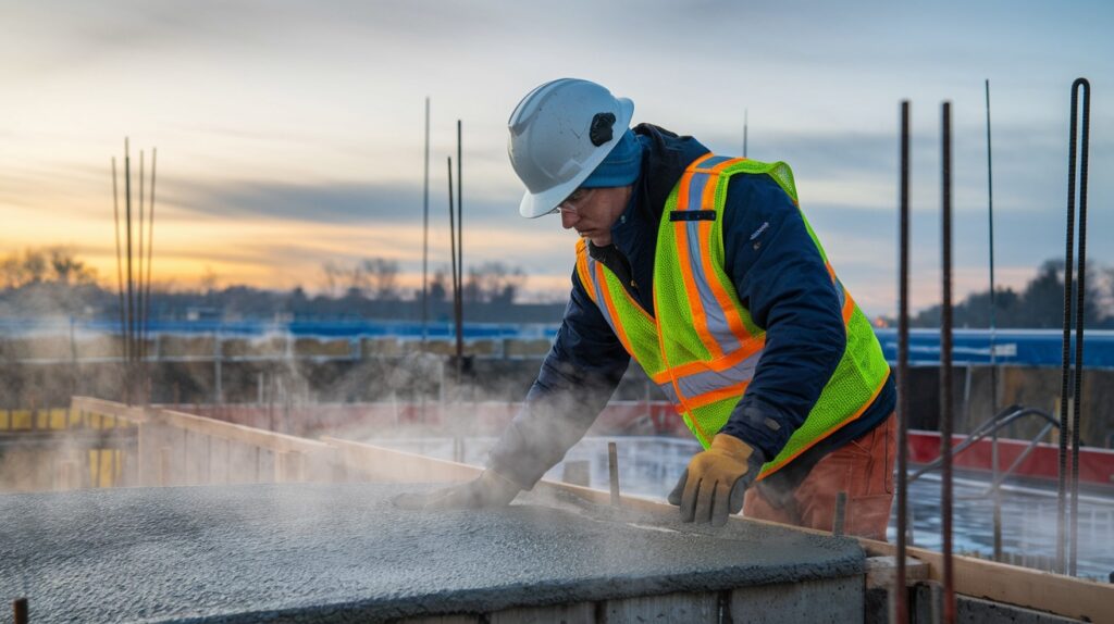 what temperature can concrete be poured
