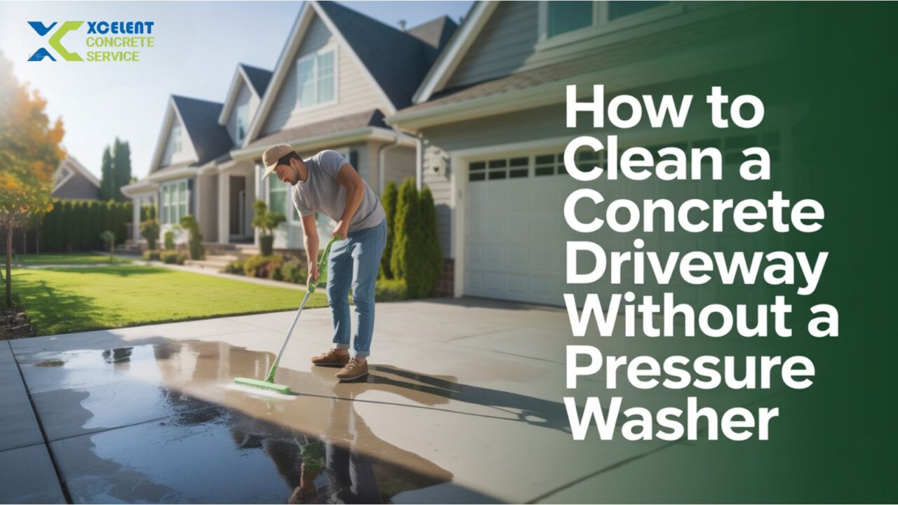 How to Clean a Concrete Driveway Without a Pressure Washer
