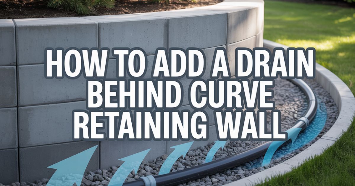 how to add a drain behind curve retaining wall
