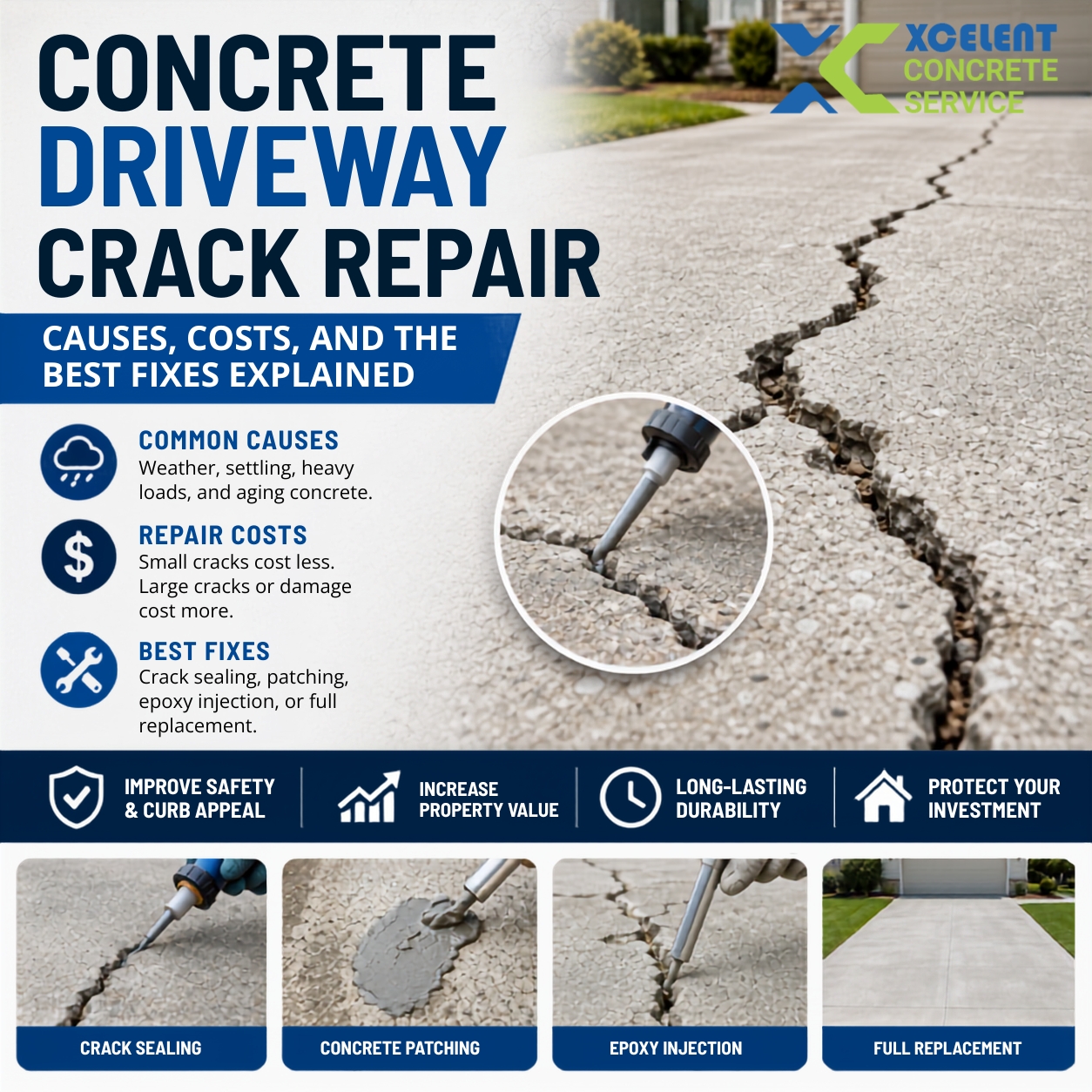 Concrete Driveway Crack Repair